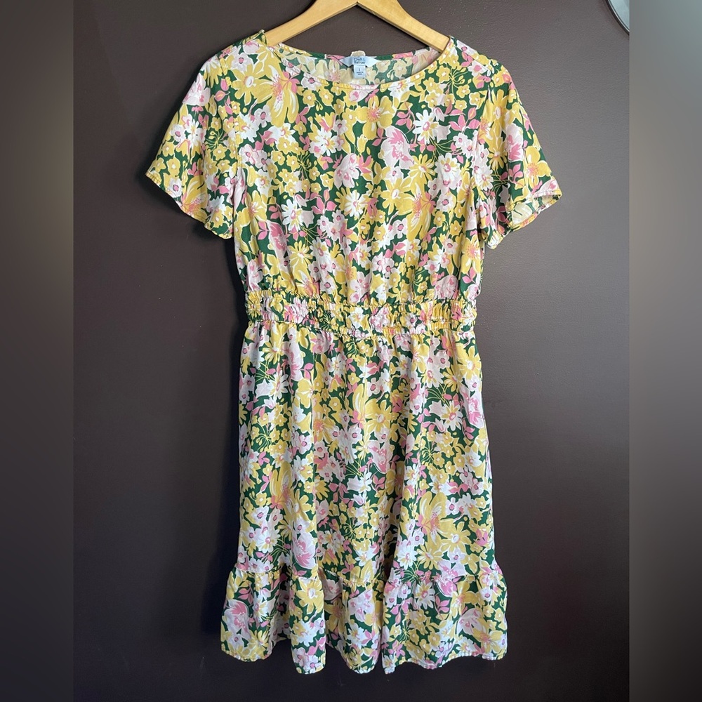 Croft & Barrow Floral Dress with Yellow and Pink